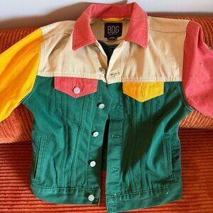 BDG MENS URBAN OUTFITTERS COLOR BLOCK UNIQUE DENIM JACKET